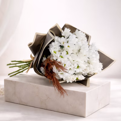 Beyaz Papatyalar Cicek Buketi